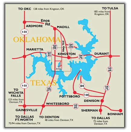 Lake Texoma area map