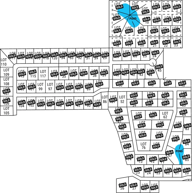 Twin Ponds Estates lot map
