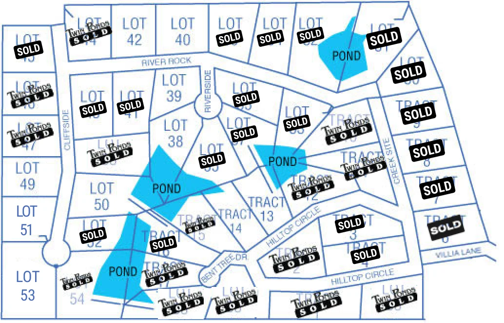 Twin Ponds Villas lot map